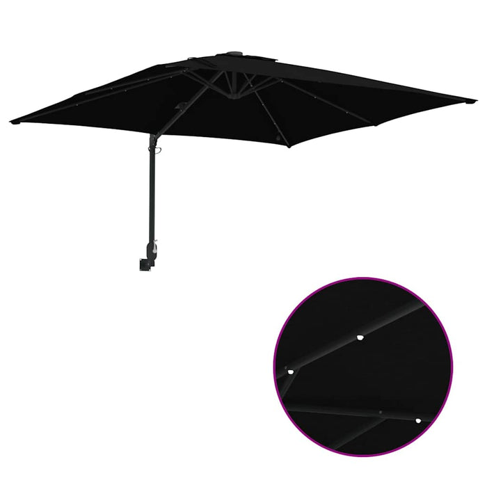 Parasol de Grădină Negru 248.5 x 247.5 x 160 cm țesătură - WALTI WALTI