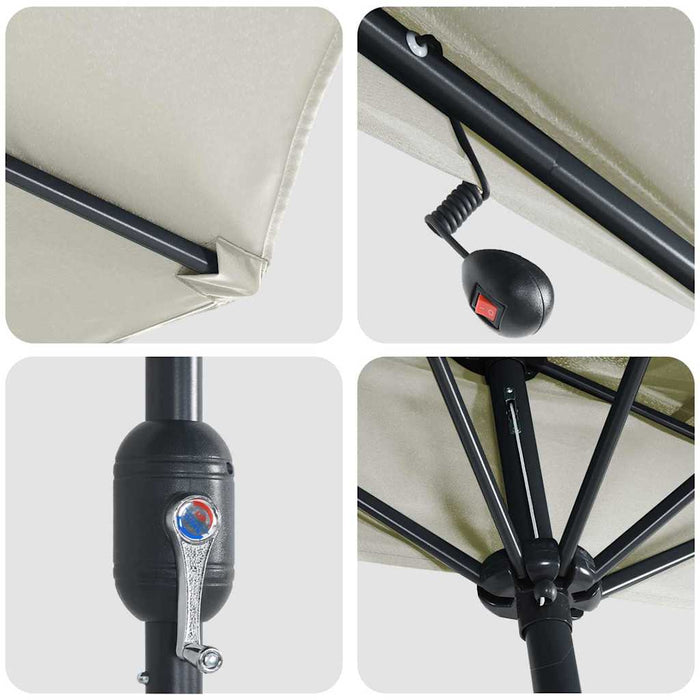 Parasol de Grădină Nisipiu 294 x 150 x 223 cm țesătură - WALTI WALTI