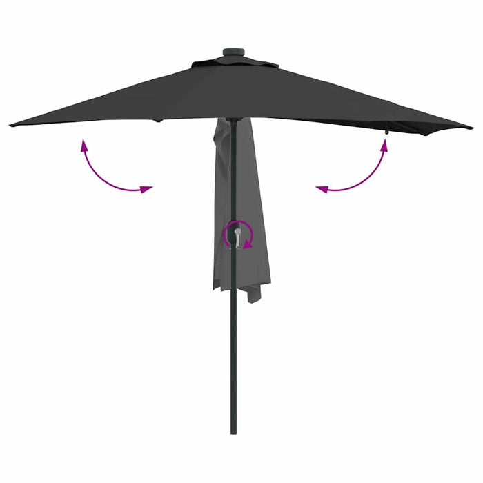 Parasol de Grădină Negru 294 x 150 x 223 cm țesătură - WALTI WALTI
