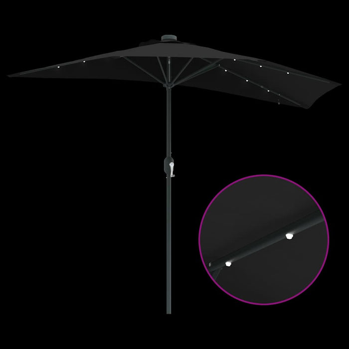 Parasol de Grădină Negru 294 x 150 x 223 cm țesătură - WALTI WALTI