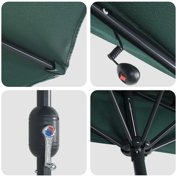 Parasol de Grădină Verde 294 x 150 x 224 cm Poliester și oțel WALTI