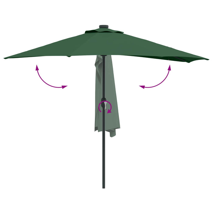 Parasol de Grădină Verde 294 x 150 x 224 cm Poliester și oțel WALTI