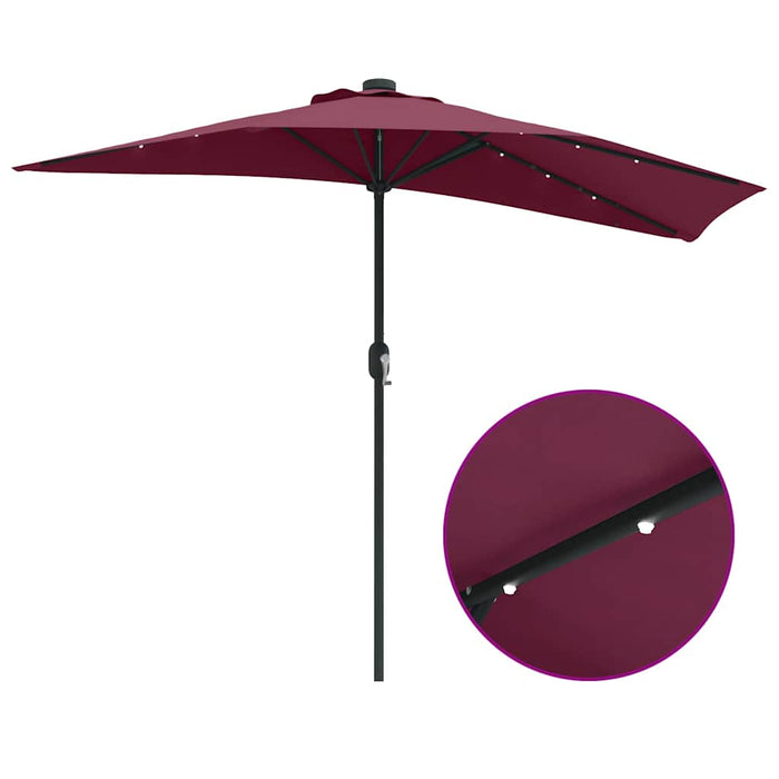 Parasol de Grădină Roșu bordo 294 x 150 x 224 cm țesătură - WALTI WALTI