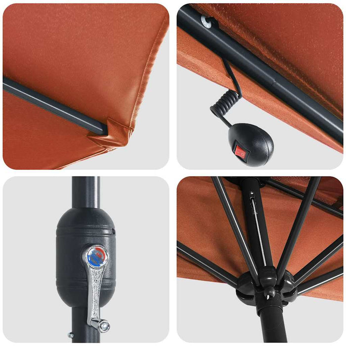 Parasol de Grădină Terracota 294 x 150 x 224 cm țesătură - WALTI WALTI