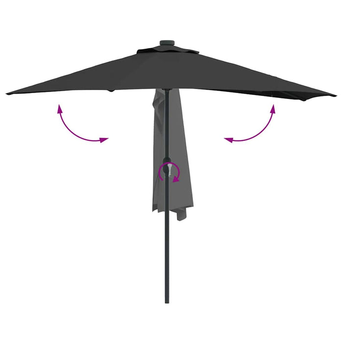 Parasol de Grădină Negru 294 x 150 x 224 cm țesătură - WALTI WALTI