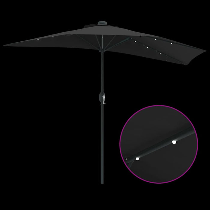 Parasol de Grădină Negru 294 x 150 x 224 cm țesătură - WALTI WALTI