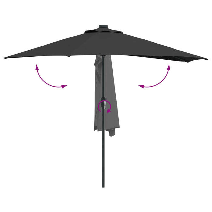 Parasol de Grădină Negru 294 x 150 x 224 cm Poliester și oțel WALTI