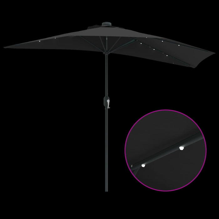 Parasol de Grădină Negru 294 x 150 x 224 cm Poliester și oțel WALTI