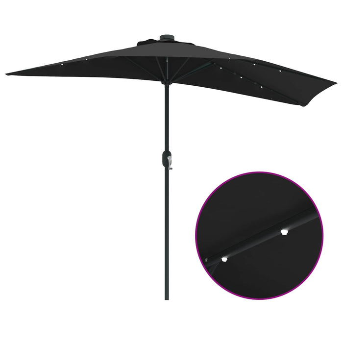 Parasol de Grădină Negru 294 x 150 x 224 cm Poliester și oțel WALTI