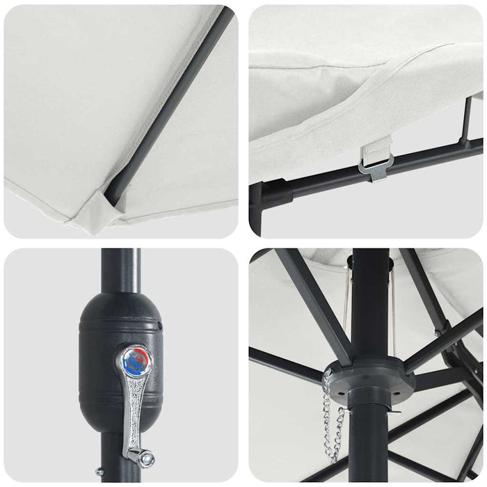 Parasol de Grădină Nisipiu 385 x 209 x 244 cm țesătură - WALTI WALTI