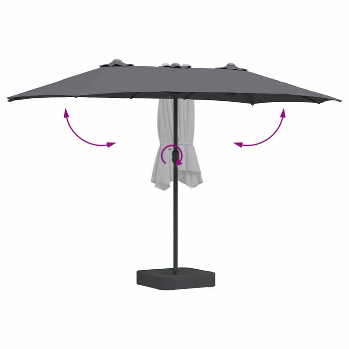 Parasol de Grădină Antracit 385 x 209 x 244 cm țesătură - WALTI WALTI
