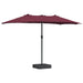 Parasol de Grădină Roșu bordo 385 x 209 x 244 cm țesătură - WALTI WALTI