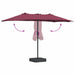 Parasol de Grădină Roșu bordo 385 x 209 x 244 cm țesătură - WALTI WALTI