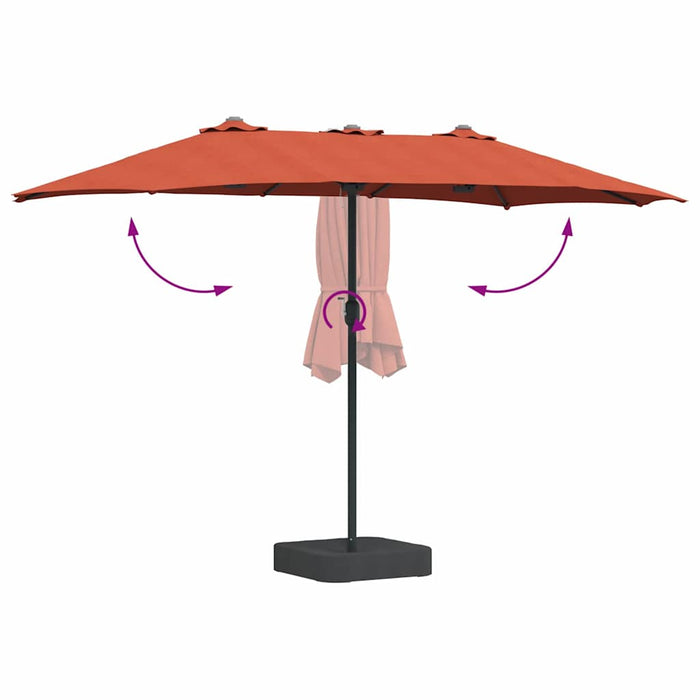 Parasol de Grădină Terracota 385 x 209 x 244 cm țesătură - WALTI WALTI