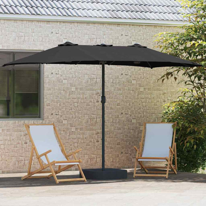 Parasol de Grădină Negru 385 x 209 x 244 cm țesătură - WALTI WALTI