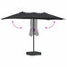 Parasol de Grădină Negru 385 x 209 x 244 cm țesătură - WALTI WALTI