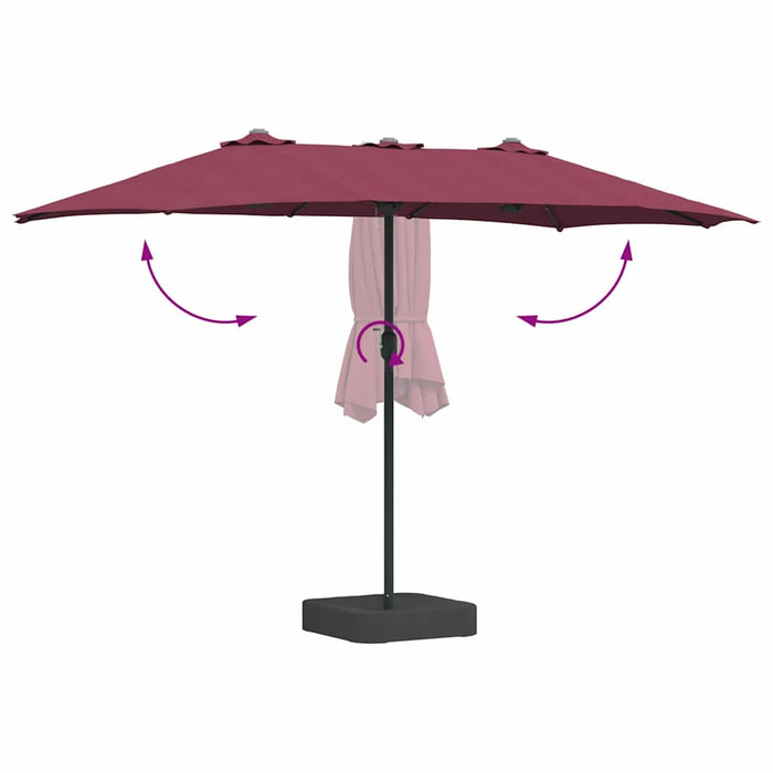 Parasol de Grădină Roșu bordo 385 x 209 x 244 cm țesătură - WALTI WALTI