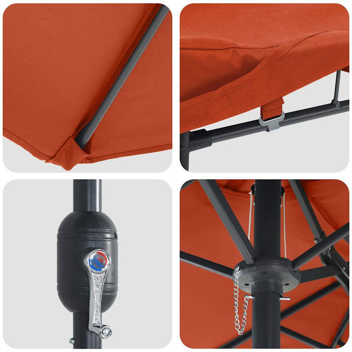 Parasol de Grădină Terracota 385 x 209 x 244 cm țesătură - WALTI WALTI
