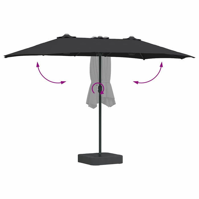 Parasol de Grădină Negru 385 x 209 x 244 cm țesătură - WALTI WALTI
