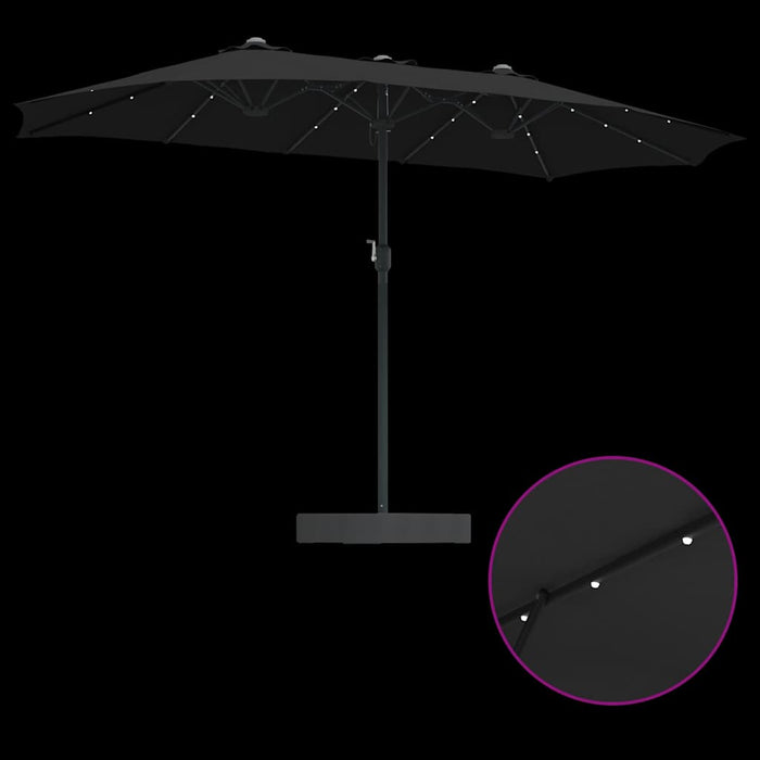 Parasol de Grădină Negru 385 x 209 x 244 cm țesătură - WALTI WALTI