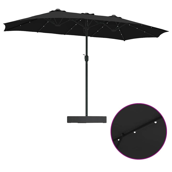 Parasol de Grădină Negru 385 x 209 x 244 cm țesătură - WALTI WALTI