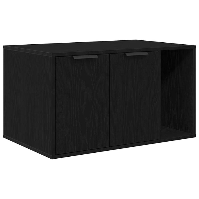 Litiera pentru pisici, împrejmuire, stejar negru, 80x50x45 cm, lemn stratificat - WALTI WALTI