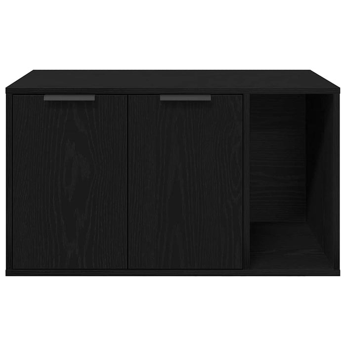 Litiera pentru pisici, împrejmuire, stejar negru, 80x50x45 cm, lemn stratificat - WALTI WALTI
