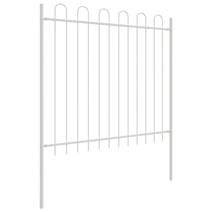Gard de Grădină 2 pcs Alb 3,4 x 1,2 m Oțel acoperit cu pulbere - WALTI WALTI