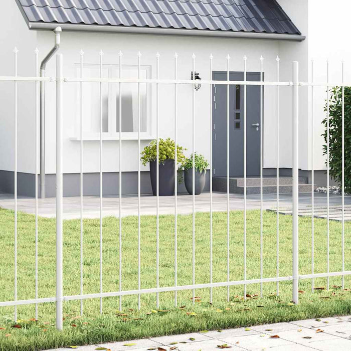 Gard de Grădină 3 pcs Alb 5,1 x 1,5 m Oțel acoperit cu pulbere - WALTI WALTI