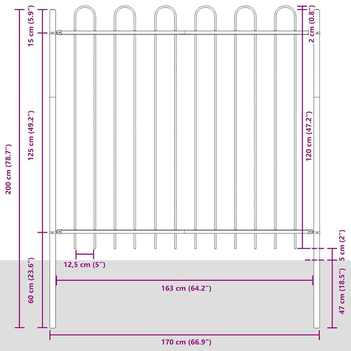 Gard de Grădină BOXTEL 5 buc. 8,5 x 1,5 m Alb WALTI