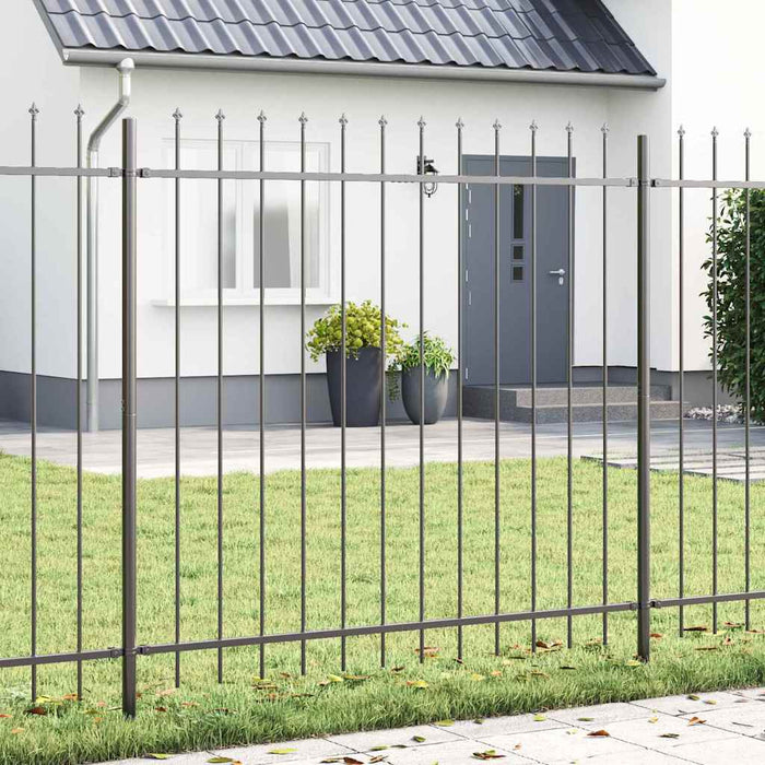 Gard de Grădină 6 pcs Gri 10,2 x 1,5 m Oțel acoperit cu pulbere WALTI