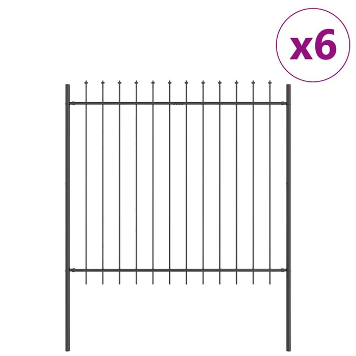 Gard de Grădină 6 pcs Gri 10,2 x 1,5 m Oțel acoperit cu pulbere WALTI
