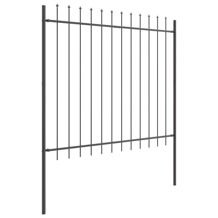 Gard de Grădină 6 pcs Gri 10,2 x 1,5 m Oțel acoperit cu pulbere WALTI