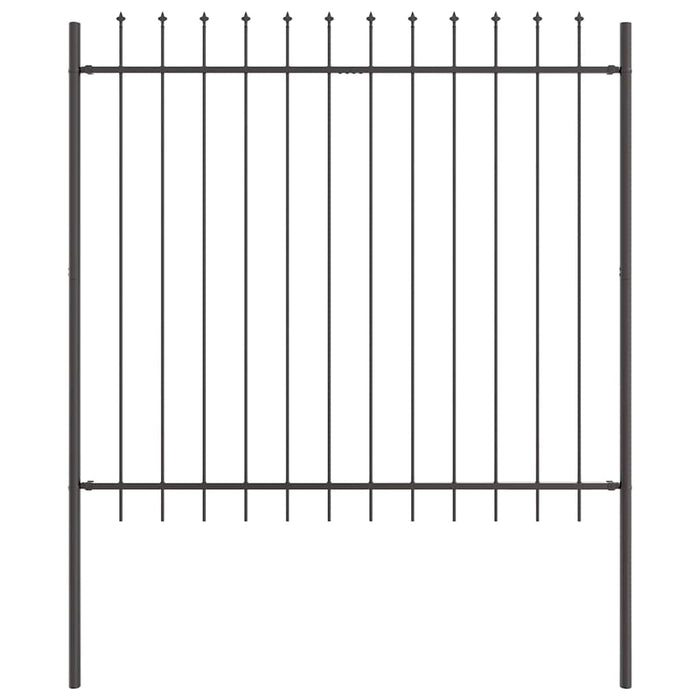 Gard de Grădină 6 pcs Gri 10,2 x 1,5 m Oțel acoperit cu pulbere WALTI
