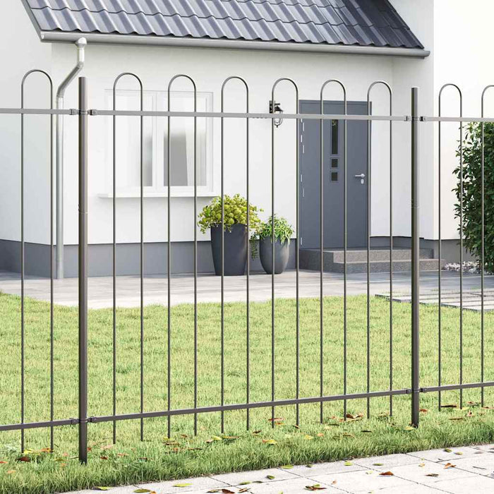 Gard de Grădină 6 pcs Gri 10,2 x 1,5 m Oțel acoperit cu pulbere WALTI