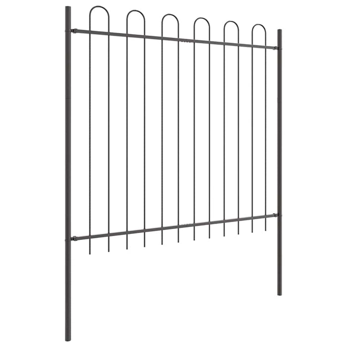 Gard de Grădină 6 pcs Gri 10,2 x 1,5 m Oțel acoperit cu pulbere WALTI