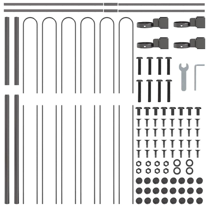 Gard de Grădină 6 pcs Gri 10,2 x 1,5 m Oțel acoperit cu pulbere WALTI