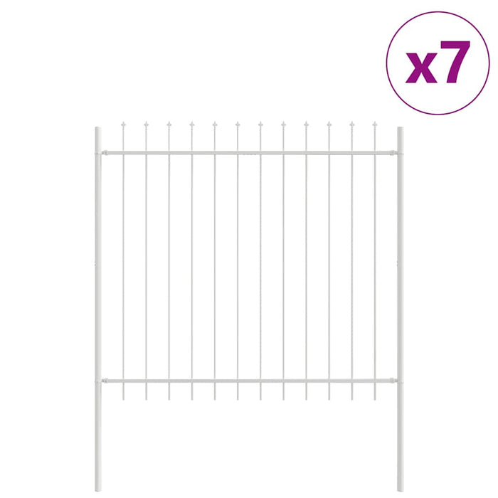 Gard de Grădină 7 pcs Alb 11,9 x 1,5 m Oțel acoperit cu pulbere - WALTI WALTI