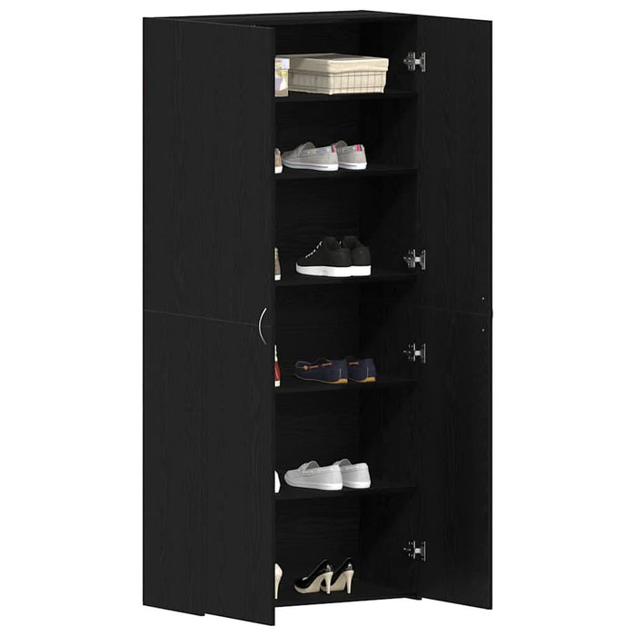 Dulap pentru pantofi Negru 80 x 35.5 x 180 cm Lemn compozit - WALTI WALTI