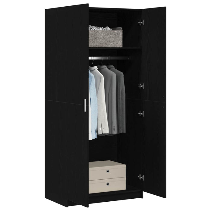 Dulap cu raft Stejar Negru 80 x 50,5 x 180 cm Lemn compozit - WALTI WALTI