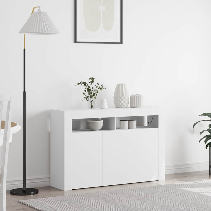 Bufet cu lumini cu bandă LED Alb 116 x 30 x 75 cm Lemn compozit WALTI