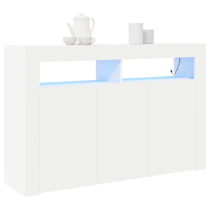 Bufet cu lumini cu bandă LED Alb 116 x 30 x 75 cm Lemn compozit WALTI
