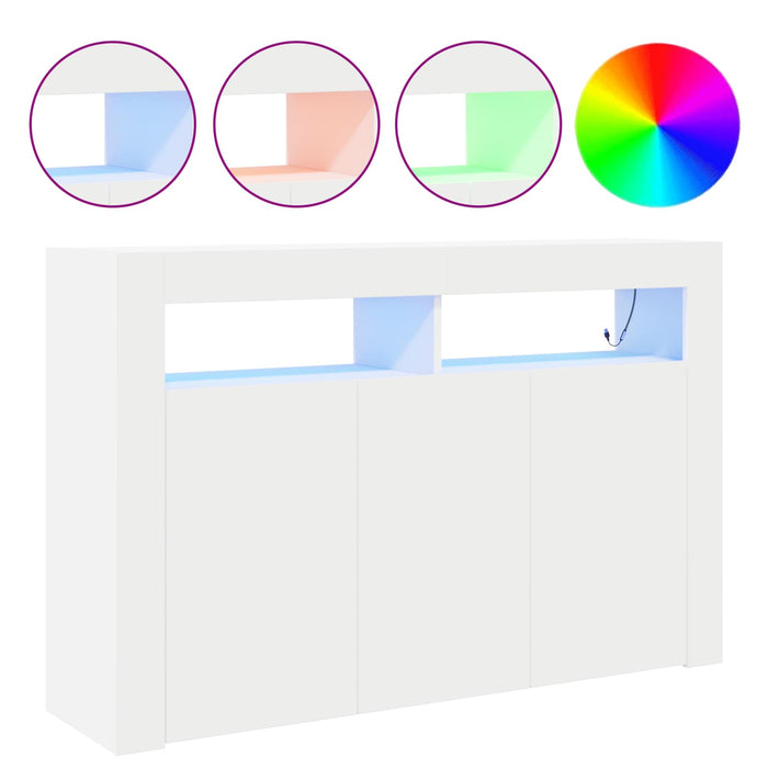 Bufet cu lumini cu bandă LED Alb 116 x 30 x 75 cm Lemn compozit WALTI