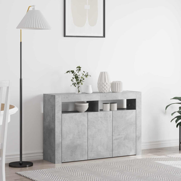 Bufet Gri din beton 116 x 30 x 75 cm Lemn compozit WALTI