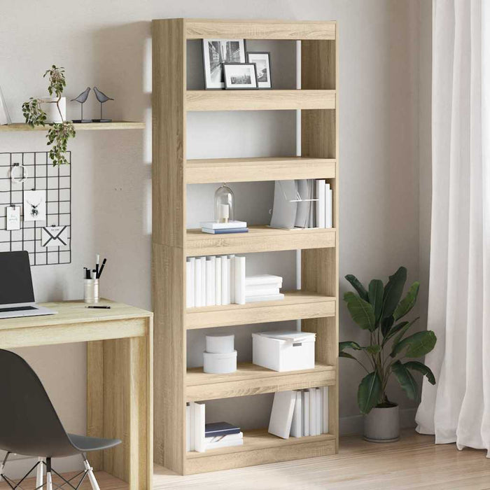 Bibliotecă cu raft Stejar sonoma 80 x 30 x 198 cm Lemn compozit - WALTI WALTI
