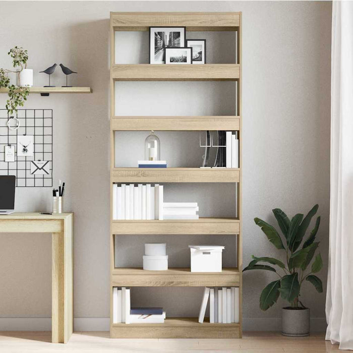 Bibliotecă cu raft Stejar sonoma 80 x 30 x 198 cm Lemn compozit - WALTI WALTI