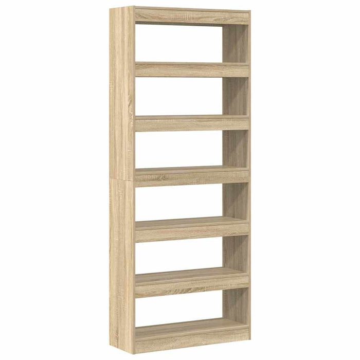 Bibliotecă cu raft Stejar sonoma 80 x 30 x 198 cm Lemn compozit - WALTI WALTI