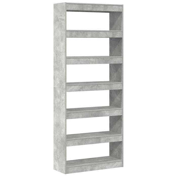Bibliotecă cu raft Gri beton 80 x 30 x 198 cm Lemn compozit - WALTI WALTI