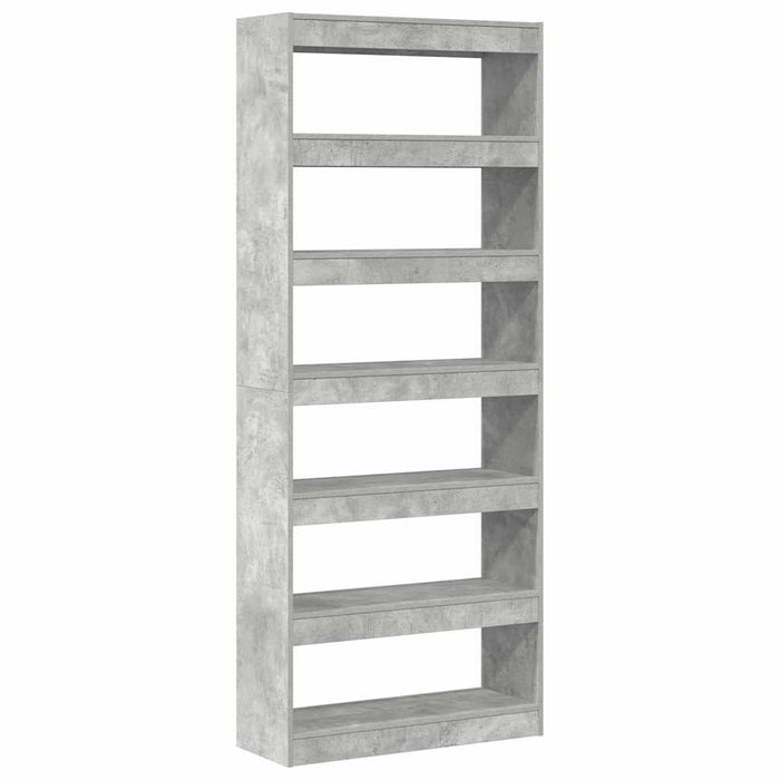 Bibliotecă cu raft Gri beton 80 x 30 x 198 cm Lemn compozit - WALTI WALTI