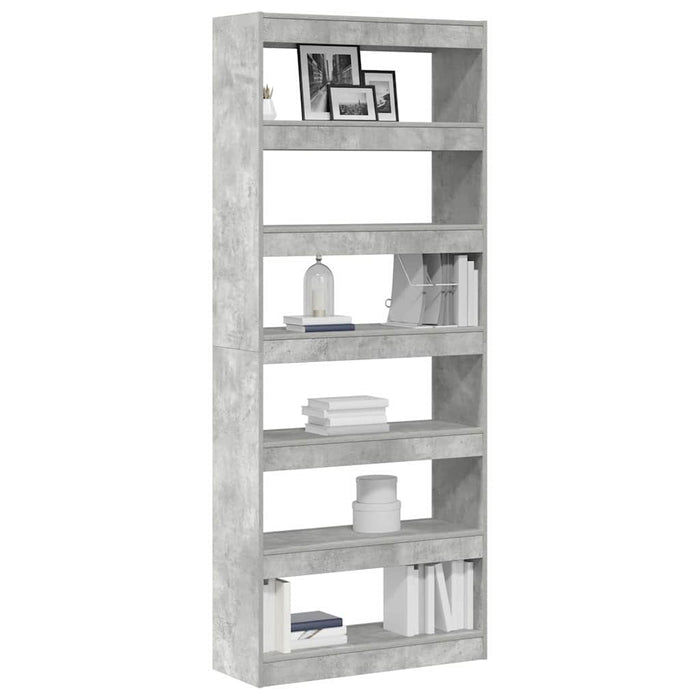 Bibliotecă cu raft Gri beton 80 x 30 x 198 cm Lemn compozit - WALTI WALTI